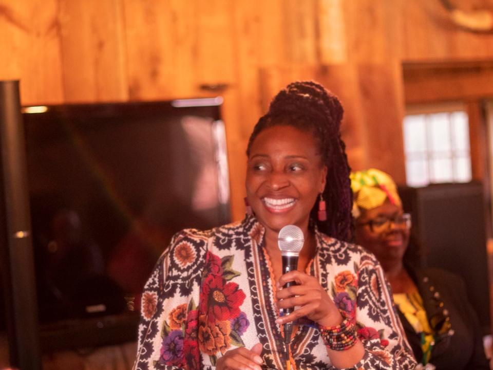 Donnetta Johnson, executive director of the Stoutsburg Sourland African American Museum, at the Oxtail Fest at Put’s Tavern last year.