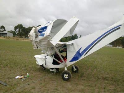 Light plane crashes 500m from a schoolyard. Photo: CFA
