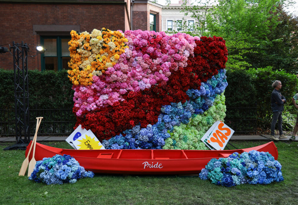 NEW YORK, NEW YORK - JUNE 14: A view of the decor at Camp Pride presented by alice + olivia by Stacey Bendet on June 14, 2023 in New York City. (Photo by Dimitrios Kambouris/Getty Images for alice + olivia)