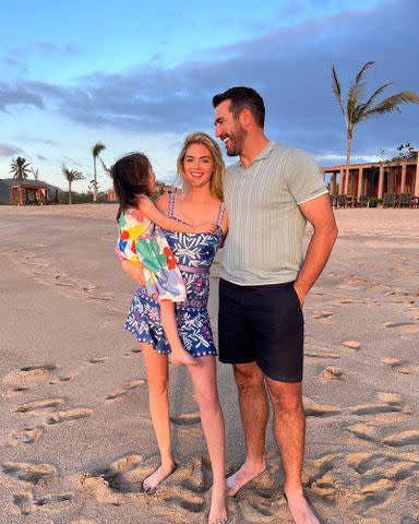 <p>Kate Upton Instagram</p> Kate Upton, Justin Verlander and their daughter Genevieve Upton Verlander on the beach in 2022.