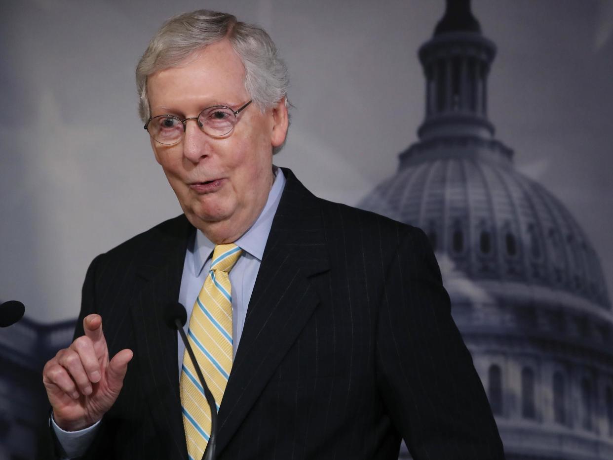 Mitch McConnell said he and America's first African American president had something in common as 'descendants of slave owners': Getty Images