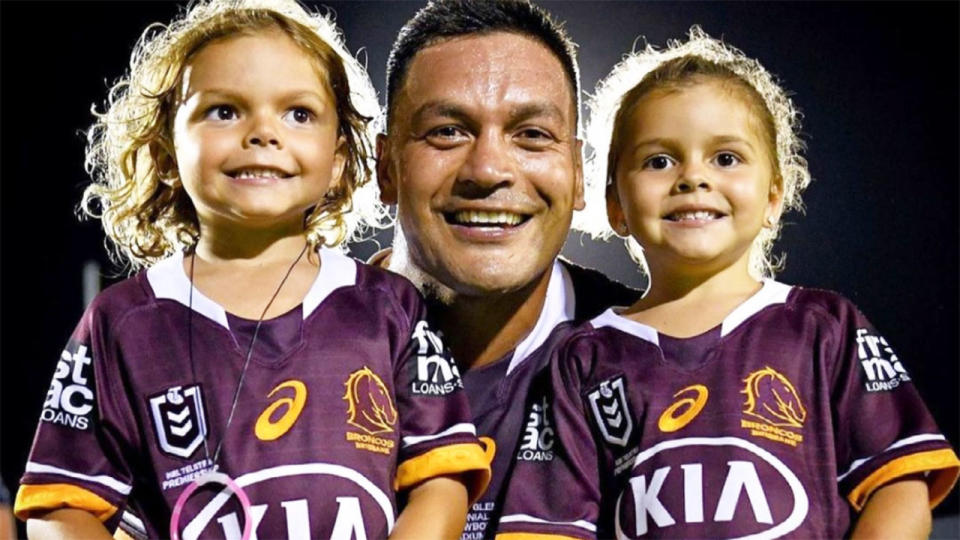 Pictured here, Alex Glenn poses for a photo with two of his children.