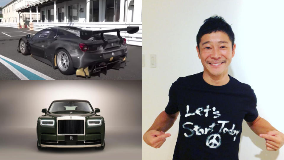 日本富豪前澤友作在YT頻道上分享新歡Ferrari 488 GT3 evo。（圖片來源/ 擷取自前澤友作 IG）