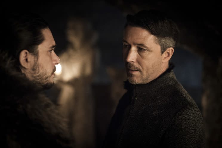 Littlefinger tried his luck with befriending Jon Snow in the Crypt (HBO/Sky)