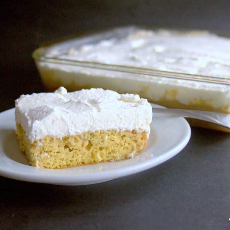 <p>Joy Filled Eats</p><p>This gluten and sugar-free, low-carb Tres Leches Cake tastes like a dream. it is a sweetened condensed milk-soaked sponge cake with whipped cream topping.</p><p><strong>Get the recipe: <a href="https://joyfilledeats.com/tres-leches-cake/" rel="nofollow noopener" target="_blank" data-ylk="slk:Sugar-Free Tres Leches Cake;elm:context_link;itc:0;sec:content-canvas" class="link rapid-noclick-resp">Sugar-Free Tres Leches Cake</a></strong></p>
