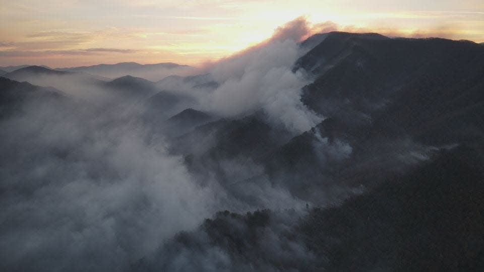 A photo released of the Collett Ridge Fire by the U.S. Forest Service on Nov. 7, 2023.