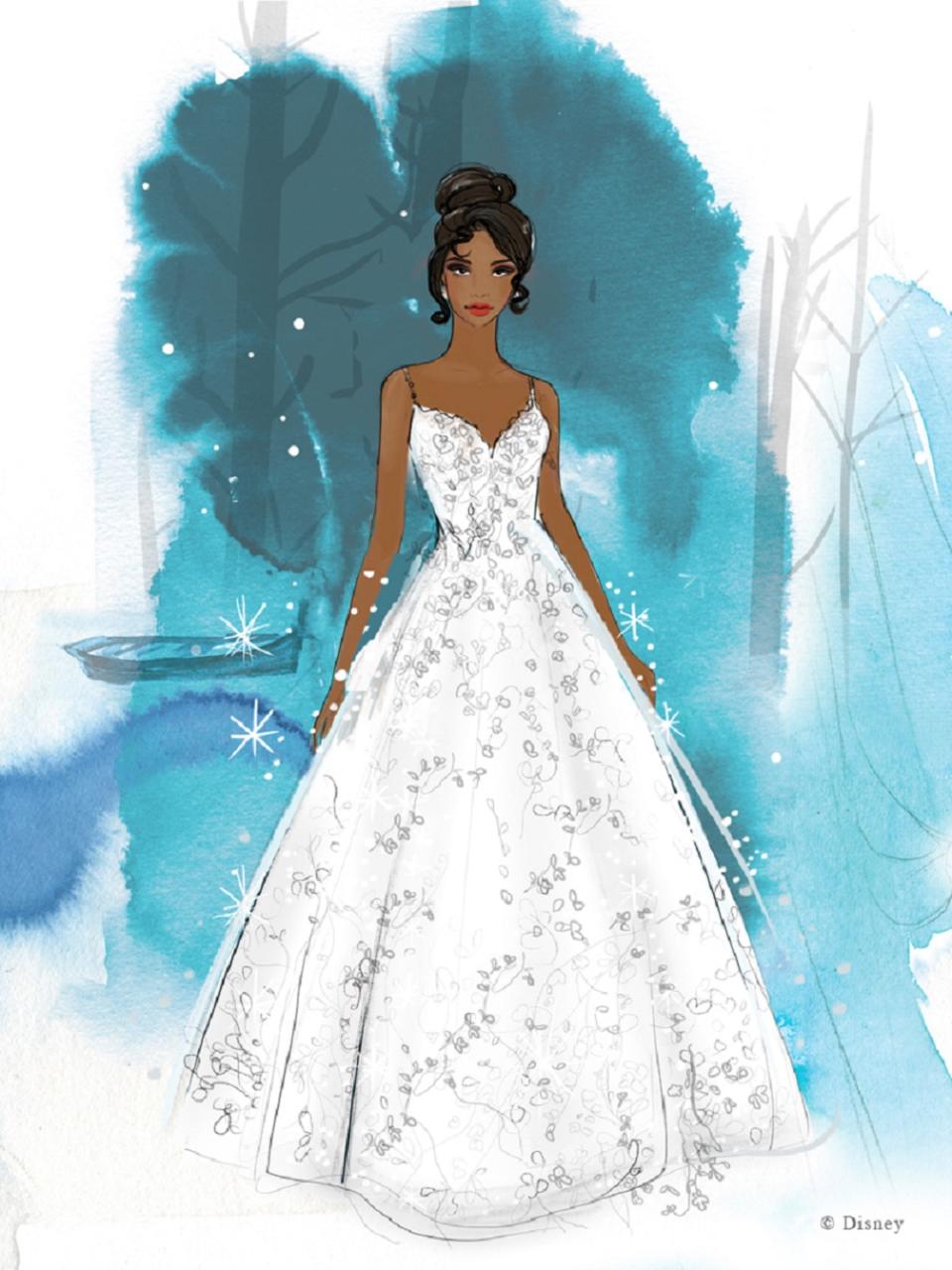 One of the princess inspired wedding dress designs (Disney)