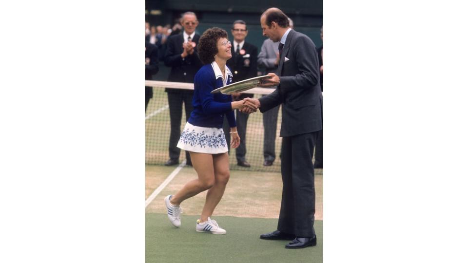 Billie Jean King at Wimbledon in 1975