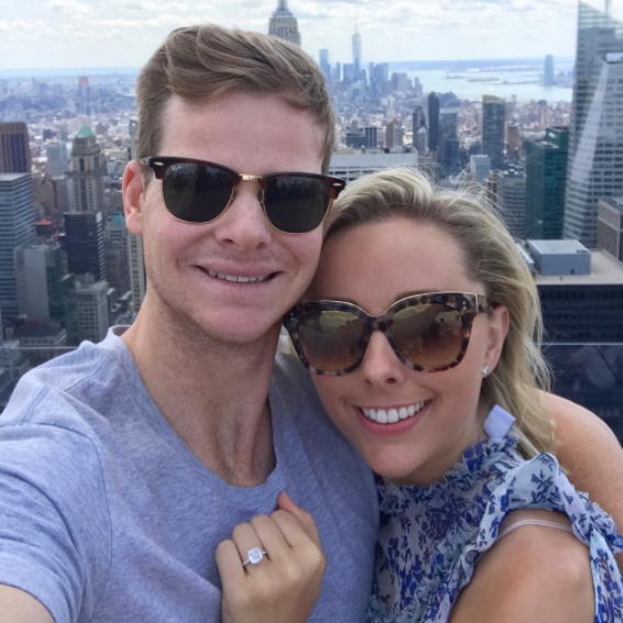 Steve Smith popped the question to Dani Willis in New York. Source: Instagram