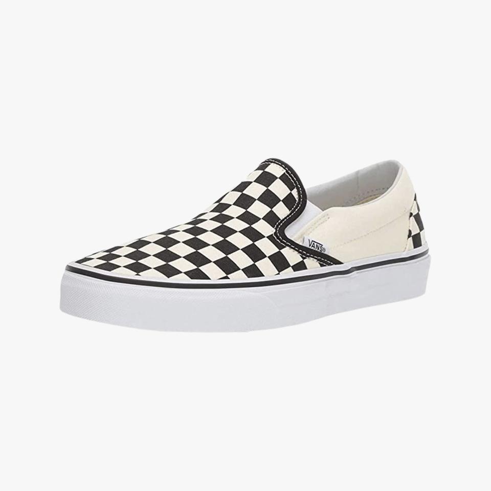Before Jeff Spicoli made the Vans slip-on iconic, SoCal kids were DIY-ing the checkerboard pattern onto their kicks themselves. What started out as a classroom trend eventually spawned one of the most legendary sneakers of all time. $55, Amazon. <a href="https://www.amazon.com/Vans-Classic-Canvas-Sneakers-Checkerboard/dp/B08FGPHXRG/" rel="nofollow noopener" target="_blank" data-ylk="slk:Get it now!;elm:context_link;itc:0" class="link ">Get it now!</a>
