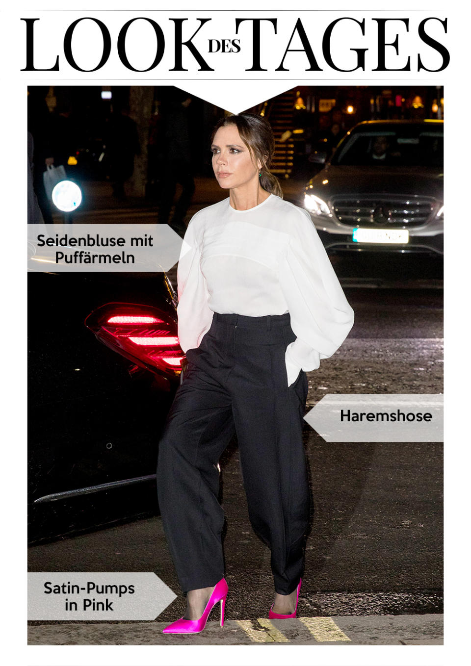 Zur Portrait Gala in London erscheint Modesignerin und Unternehmerin Victoria Beckham in pinken Satin-Pumps. (Bild: Getty Images)