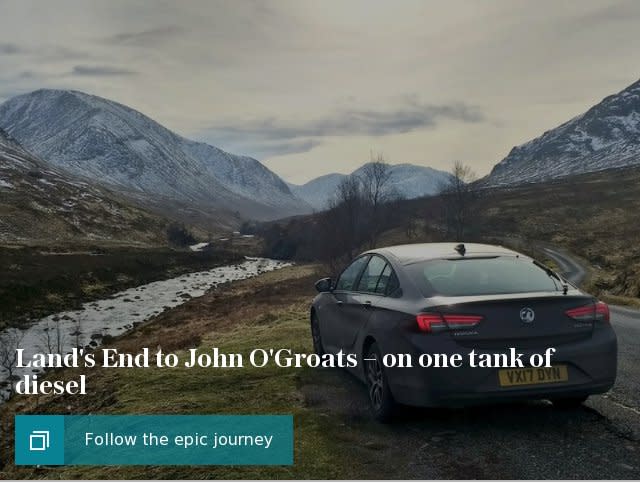 Land's End to John O'Groats on one tank of diesel