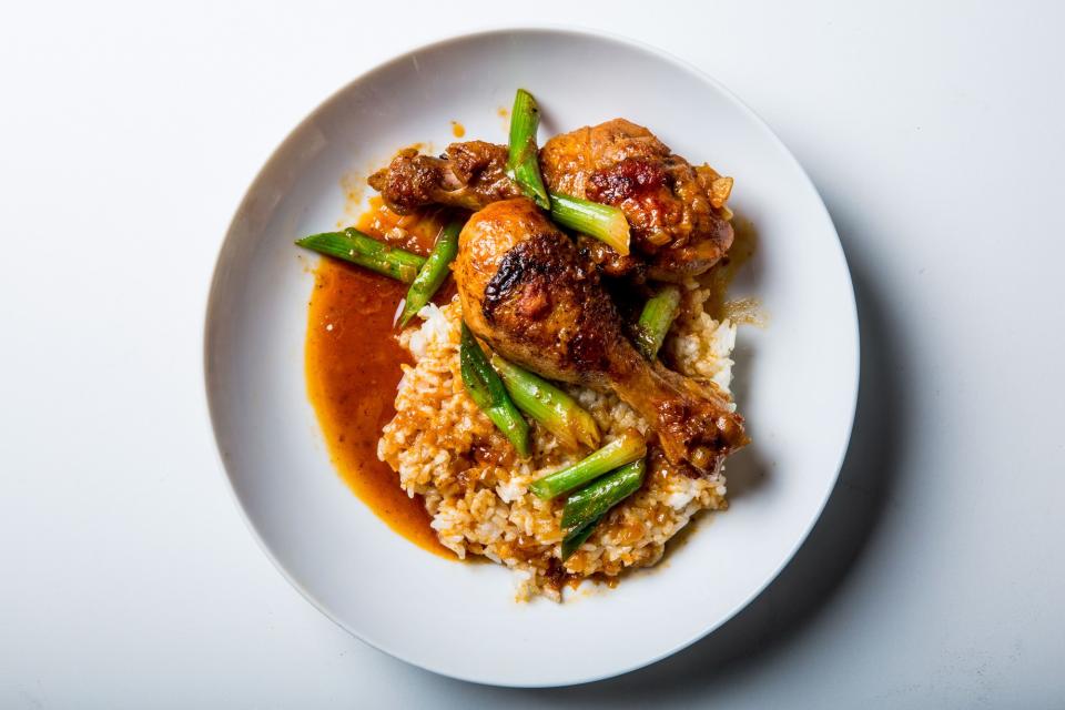 Gochujang-Braised Chicken and Crispy Rice