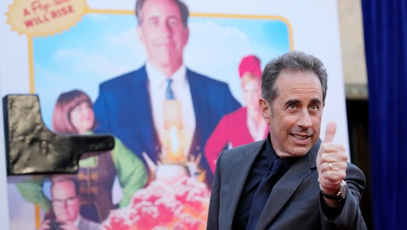 Jerry Seinfeld, the writer/director/star of "Unfrosted," poses at the premiere of the Netflix film at the Egyptian Theatre, Tuesday, April 30, 2024, in Los Angeles.