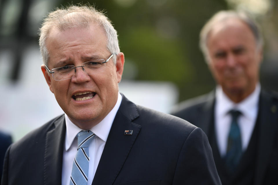 Pictured is Prime Minister Scott Morrison during a press conference. 