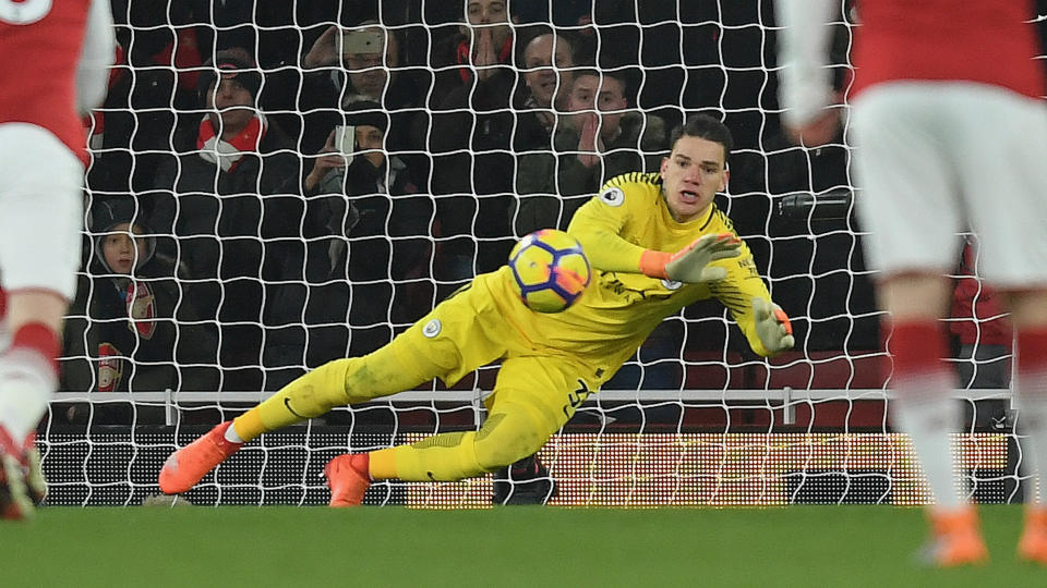Ederson saved his second penalty of the season against Arsenal on Thursday night to keep his clean sheet intact.