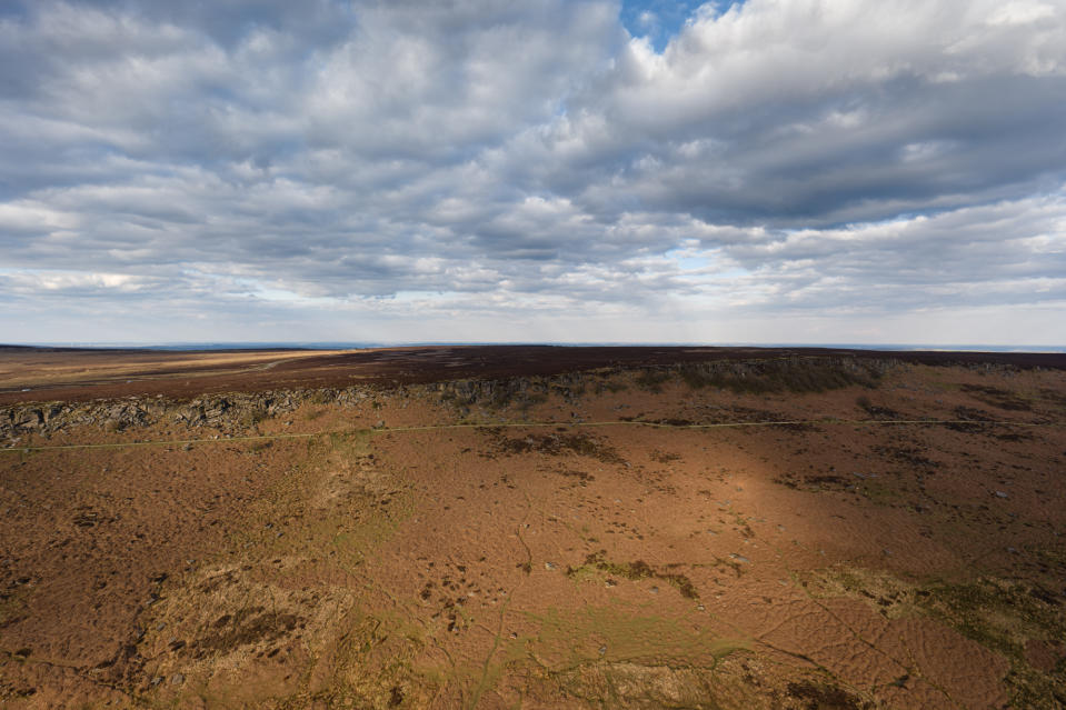 DJI Inspire 3 aerial image of landscape and cloudy skies