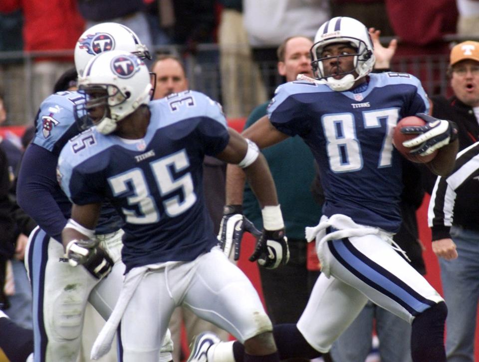 Music City Miracle (1999 AFC wild-card game) -- Bills kicker Doug Christie did a pooch kick that was fielded by the Titans' Lorenzo Neal, who handed the ball off to Frank Wycheck, who threw across the field to Kevin Dyson, who sprinted down the sideline for the winning score.