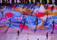 <p>Entertainers perform during the Closing Ceremony of the Tokyo 2020 Olympic Games at Olympic Stadium on August 08, 2021 in Tokyo, Japan. (Photo by Rob Carr/Getty Images)</p> 