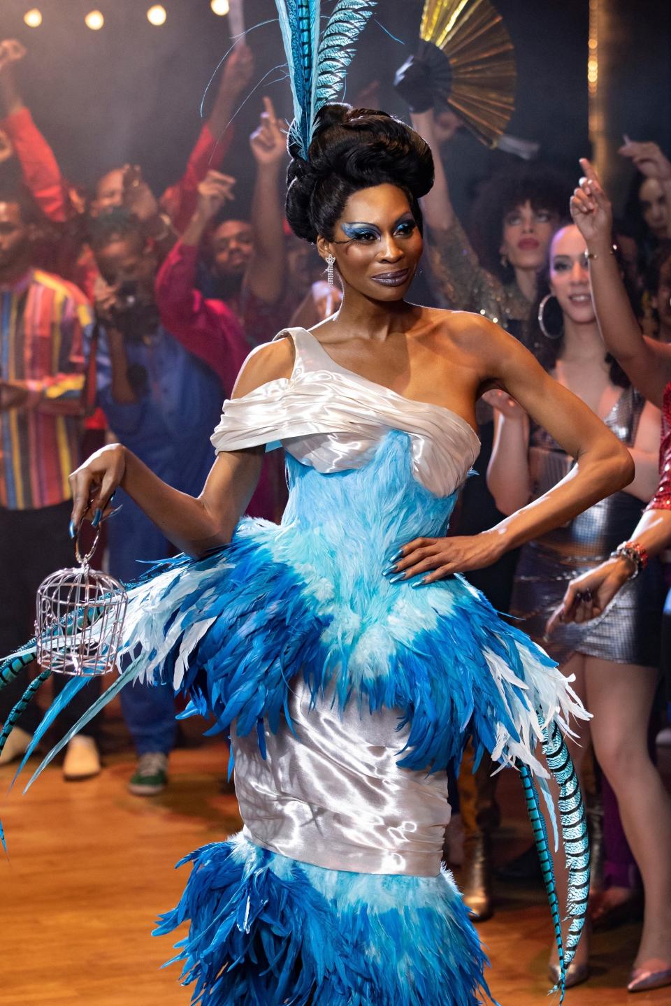 closeup of the character during a drag show