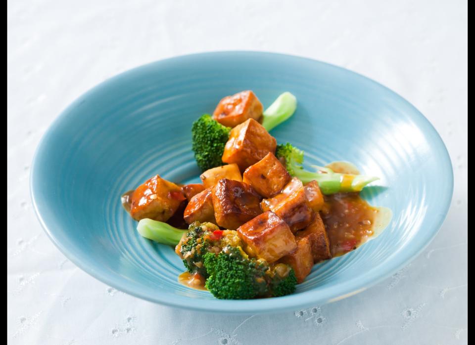 This recipe only calls for a teaspoon of sriracha, but if you like some real heat in your dishes feel free to double (or triple) that amount -- the orange flavors of the dish will still shine through.  <strong>Get the <a href="http://www.huffingtonpost.com/2011/10/27/orange-tofu-and-broccoli_n_1057196.html" target="_hplink">Orange Tofu and Broccoli recipe</a></strong>