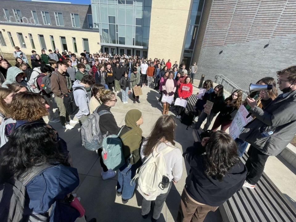 Dover High School students held a walkout in protest of gun violence on Thursday, March 30, 2023 following a deadly school shooting in Nashville, Tennessee on Monday, March 27.