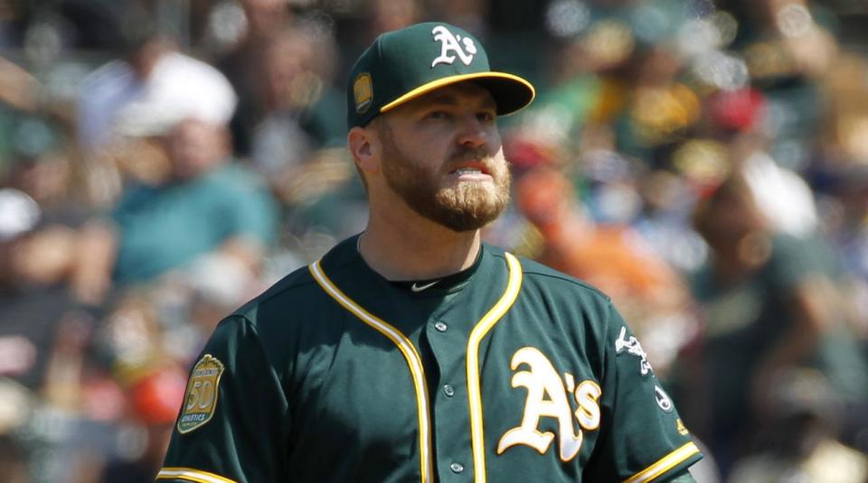 It’s been a little while since A’s pitcher Shawn Kelley has taken the mound, and it turns out his chores are to blame.