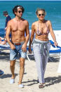 <p>Stone and boyfriend Angelo Boffa braved the Miami heat for some fun in the sun. And before you even ask, she’s 60! (Photo: VAEM/Backgrid) </p>