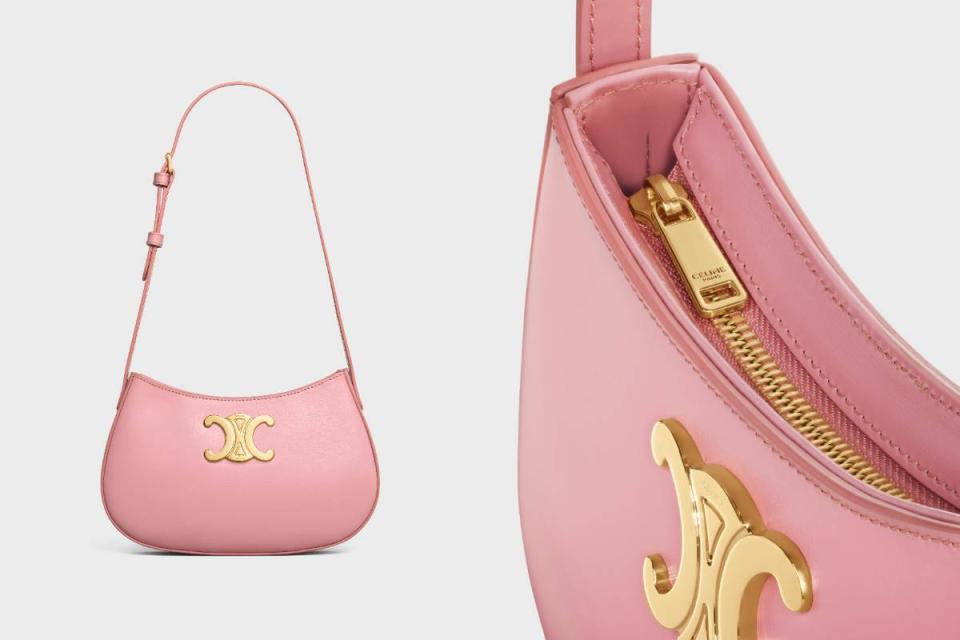 CELINE粉色亮面牛皮革中型TILLY手袋，NT$83,000圖片來源：CELINE提供