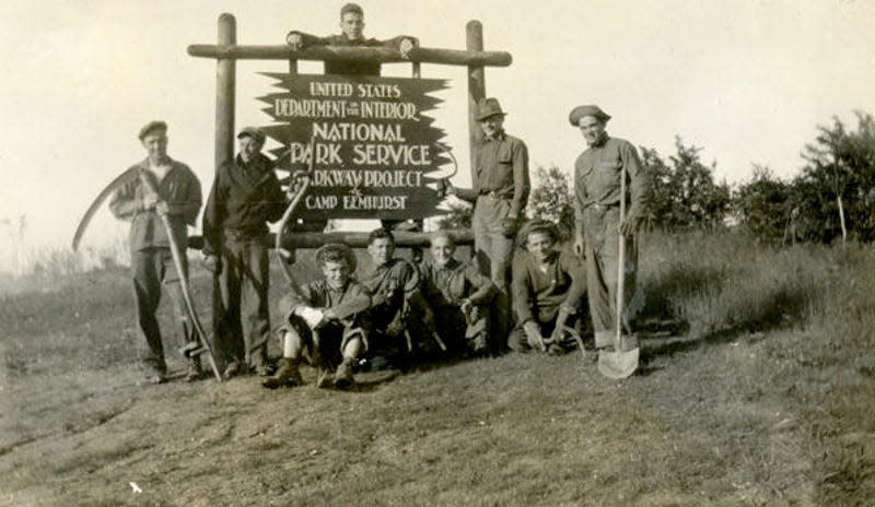 Members of the Civilian Conservation Corps Camps of which Pvt. Lawrence St. Laurent was a member prior to his enlisting in the service.