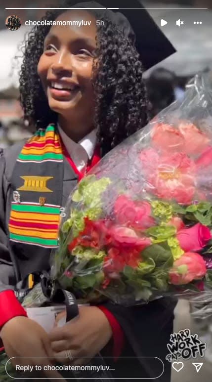 Yara Shahidi's mom shared a photo of her daughter at her Harvard graduation on May 26, 2022. (Instagram/Keri Shahidi)