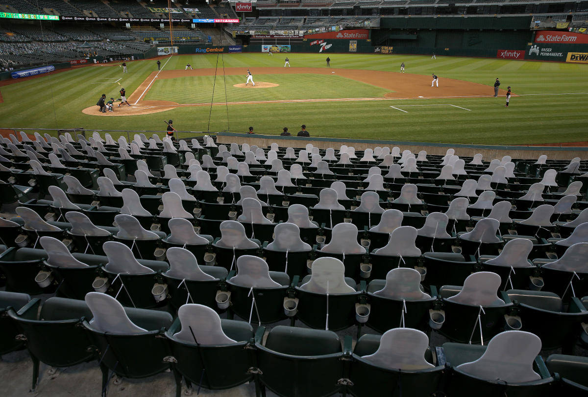 Oakland A's cardboard cutouts include Astros mascot Orbit in a trash can -  Athletics Nation