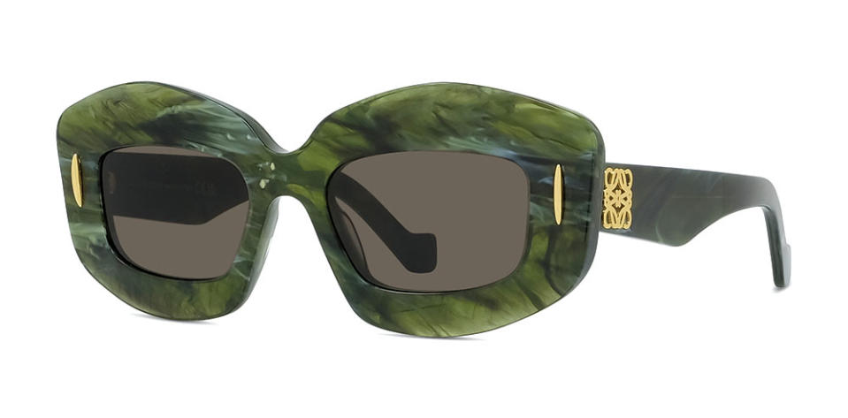 Thelios for Loewe’s Screen sunglasses in marble green, $380, at Loewe, Beverly Hills Thelios will host a gifting suite at Venice.