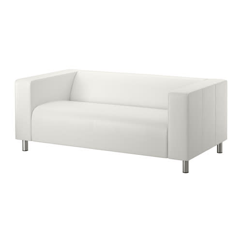 <p><a rel="nofollow noopener" href="http://www.ikea.com/us/en/catalog/products/00306294/" target="_blank" data-ylk="slk:KLIPPAN Loveseat;elm:context_link;itc:0;sec:content-canvas" class="link ">KLIPPAN Loveseat</a>, $399</p> <p>Paint the legs for added oomph—inspo <a rel="nofollow noopener" href="https://www.pinterest.com/explore/ikea-klippan-sofa/?lp=true" target="_blank" data-ylk="slk:here;elm:context_link;itc:0;sec:content-canvas" class="link ">here</a>.</p>