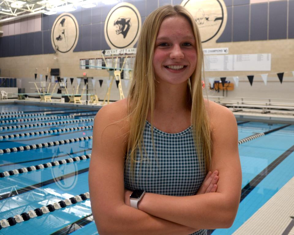 West Ottawa's Makenzie Baldwin is one of the top backstrokers in the state.