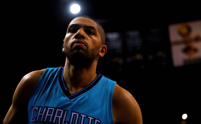 French free agent forward Nicolas Batum, pictured on April 17, 2016, agreed to a five-year deal for $120 million to stay with the Charlotte Hornets, according to multiple media reports