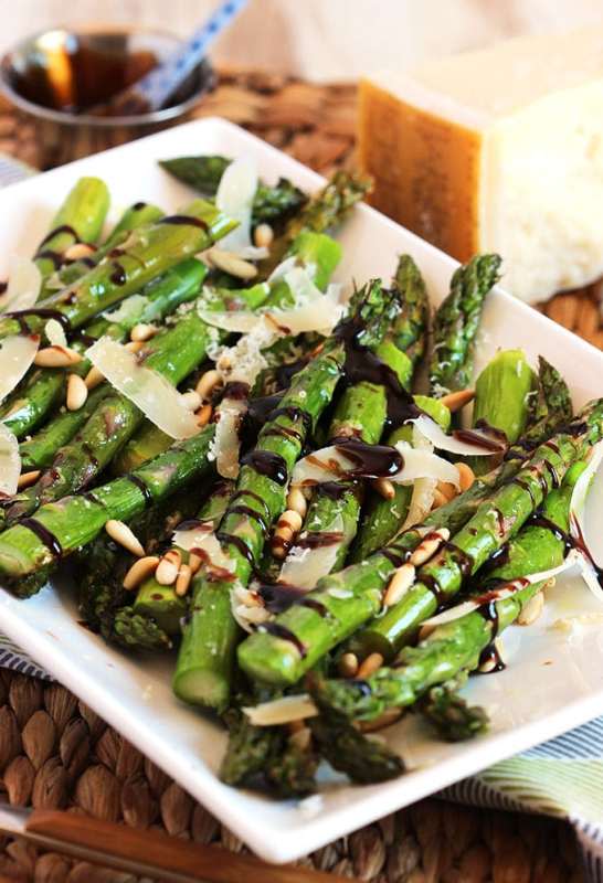 <p>The Suburban Soapbox</p><p>Simple and swanky for weeknight meals or fancy dinner parties. </p><p><strong>Get the recipe: <a href="https://thesuburbansoapbox.com/roasted-asparagus-with-pine-nuts-parmesan-and-balsamic-glaze/" rel="nofollow noopener" target="_blank" data-ylk="slk:Roasted Asparagus with Pine Nuts, Parmesan and Balsamic Glaze;elm:context_link;itc:0;sec:content-canvas" class="link ">Roasted Asparagus with Pine Nuts, Parmesan and Balsamic Glaze</a></strong></p>