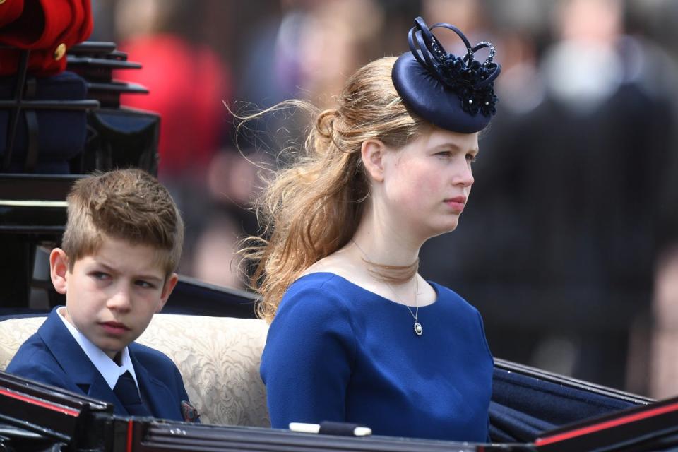 Viscount Severn and Lady Louise Windsor after the Trooping the Colour ceremony in 2019 (Victoria Jones/PA) (PA Archive)