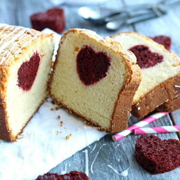 Cream Cheese Pound Cake with Red Velvet Center