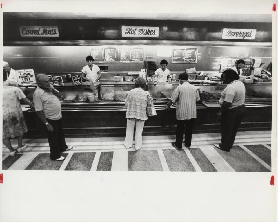 Customers lineup for their meals at the Concord Cafeteria in SOuth Beach in 1981. Bruce Gilbert/Miami Herald File