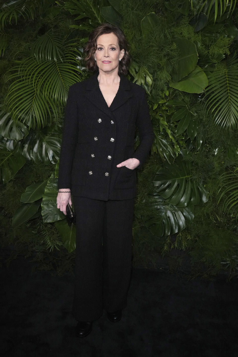 Sigourney Weaver arrives at 14th annual Pre-Oscar Awards Dinner on Saturday, March 11, 2023, at the Beverly Hills Hotel in Beverly Hills, Calif. (Photo by Jordan Strauss/Invision/AP)