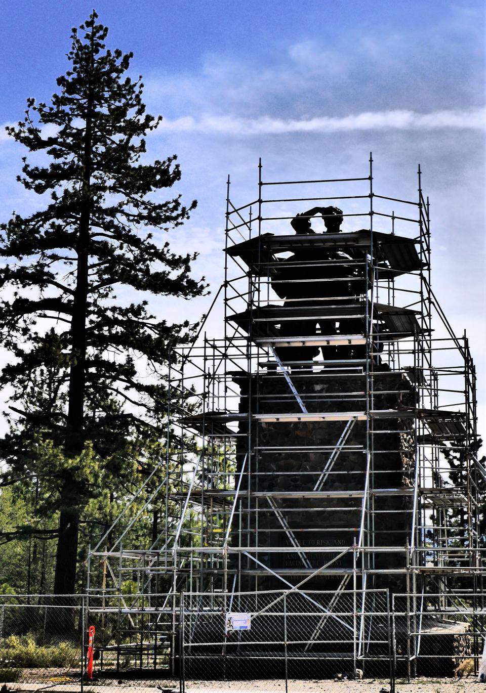 Refurbishing of the Donner Memorial near Lake Tahoe.