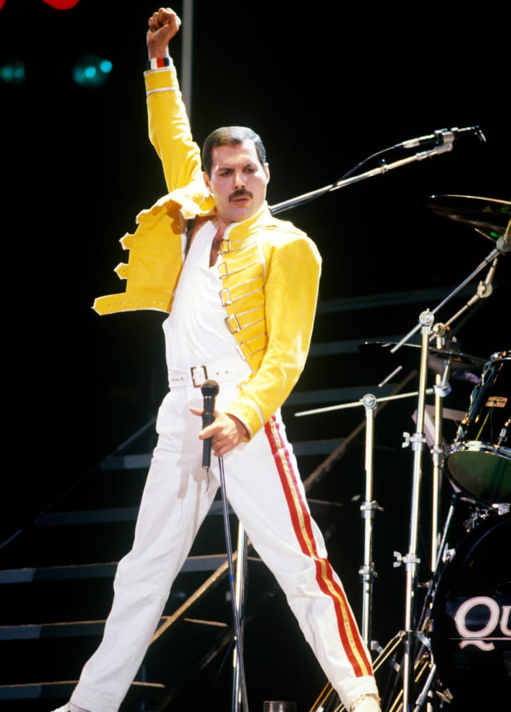 Freddie Mercury performing at Wembley, 1986.