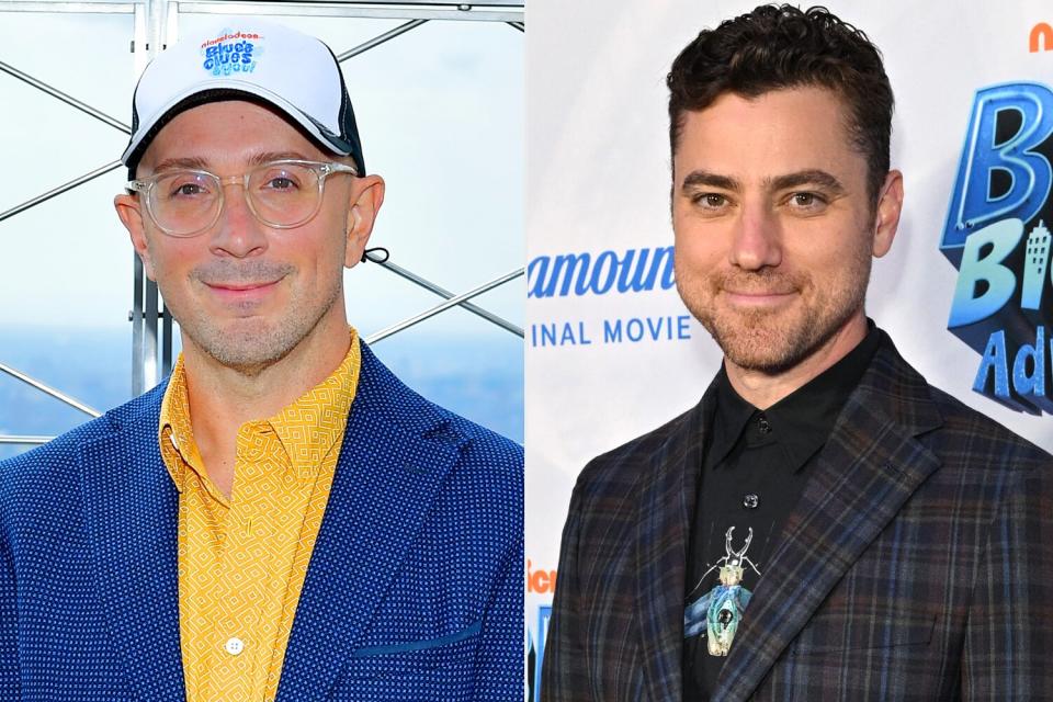 Steve Burns poses for a photo in the observatory as he and Josh Dela Cruz light the Empire State Building blue in celebration of Blue's Clues 25th Anniversary at The Empire State Building on September 08, 2021 in New York City. (Photo by Roy Rochlin/Getty Images for Nickelodeon); Donovan Patton attends the &quot;Blue's Big City Adventure&quot; premiere event on November 12, 2022 in New York City. (Photo by Bryan Bedder/Getty Images for Paramount+)