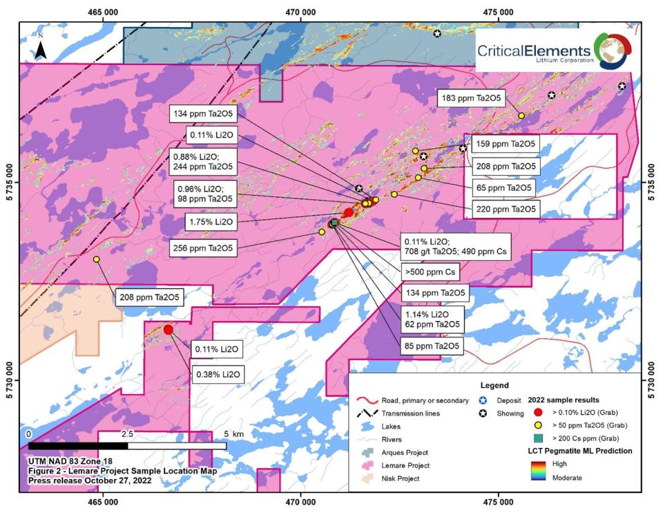 Critical Elements Lithium Corporation, Thursday, October 27, 2022, Press release picture