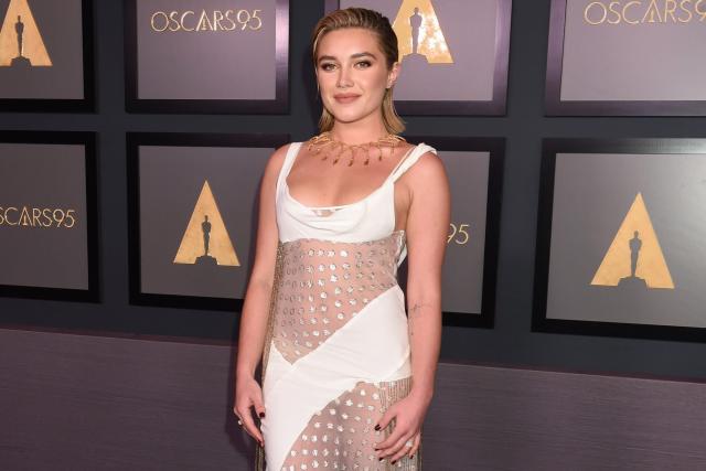 Florence Pugh Dazzles in a Sheer White Victoria Beckham Gown at the  Governors Awards in L.A.