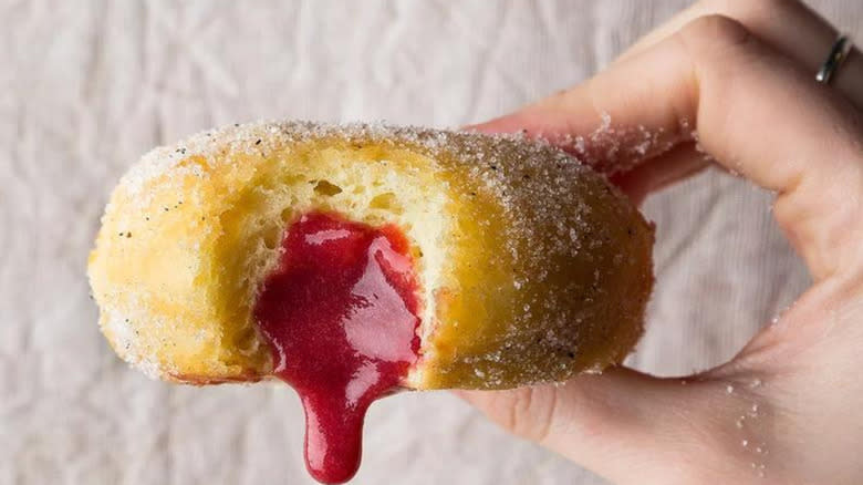 Strawberry jelly donut