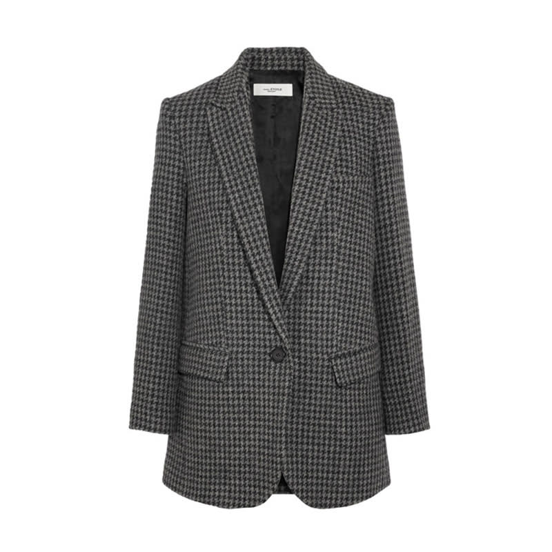 <a rel="nofollow noopener" href="http://rstyle.me/~a6T0C" target="_blank" data-ylk="slk:Ice Houndstooth Wool-Blend Blazer, Isabel Marant Etoile, $490;elm:context_link;itc:0;sec:content-canvas" class="link ">Ice Houndstooth Wool-Blend Blazer, Isabel Marant Etoile, $490</a><p> <strong>Related Articles</strong> <ul> <li><a rel="nofollow noopener" href="http://thezoereport.com/fashion/style-tips/box-of-style-ways-to-wear-cape-trend/?utm_source=yahoo&utm_medium=syndication" target="_blank" data-ylk="slk:The Key Styling Piece Your Wardrobe Needs;elm:context_link;itc:0;sec:content-canvas" class="link ">The Key Styling Piece Your Wardrobe Needs</a></li><li><a rel="nofollow noopener" href="http://thezoereport.com/entertainment/culture/violette-french-girl-makeup-tutorial/?utm_source=yahoo&utm_medium=syndication" target="_blank" data-ylk="slk:The French Girl Makeup Trick We Never Knew Existed;elm:context_link;itc:0;sec:content-canvas" class="link ">The French Girl Makeup Trick We Never Knew Existed</a></li><li><a rel="nofollow noopener" href="http://thezoereport.com/entertainment/celebrities/chrissy-teigen-second-child-ivf-instyle-november-2017/?utm_source=yahoo&utm_medium=syndication" target="_blank" data-ylk="slk:Chrissy Teigen And John Legend Have Some Exciting Baby News;elm:context_link;itc:0;sec:content-canvas" class="link ">Chrissy Teigen And John Legend Have Some Exciting Baby News</a></li> </ul> </p>