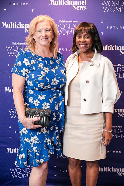 Wonder Woman Robin Thomas, EVP, content strategy & research, Hallmark Media, with Hallmark Media CEO Wonya Lucas.