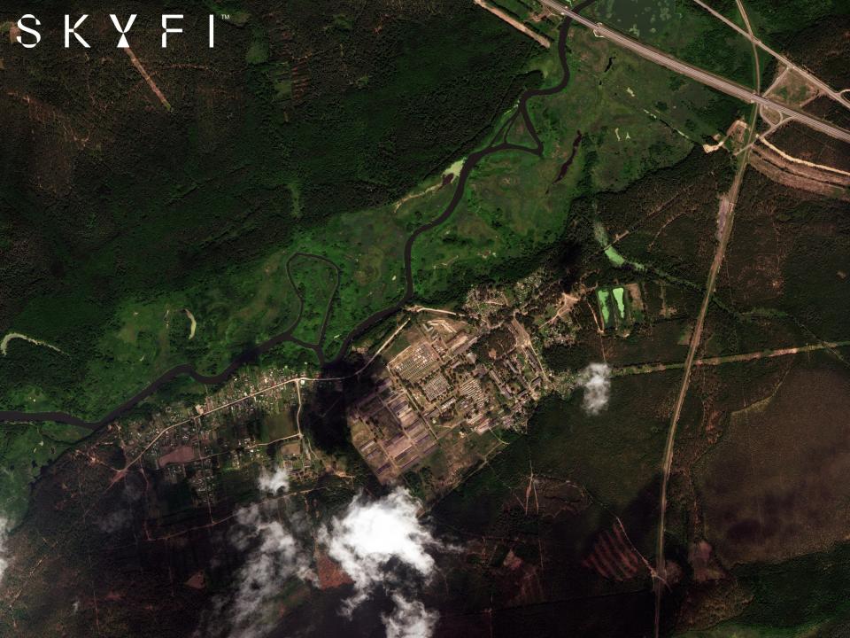 A Skyfi satellite image of the training base at Tsel outside Osipovichi in Belarus where Wagner forces are training Belarusian troops.